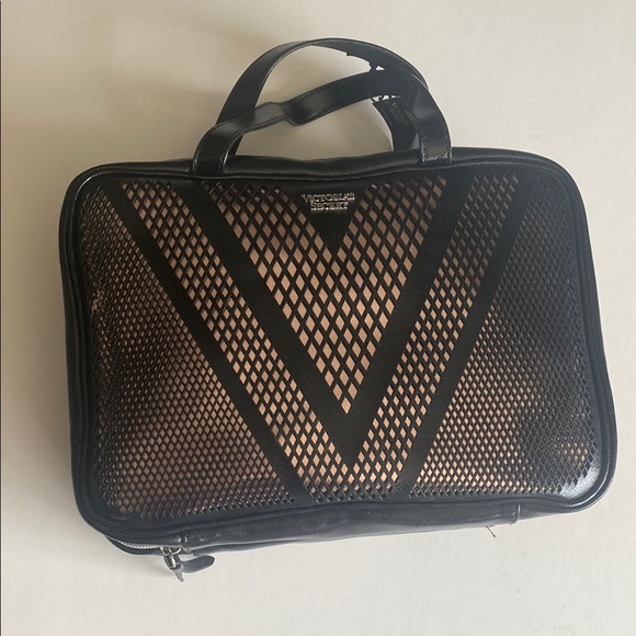 Victoria's Secret Handbags - Victoria's Secret Black Cosmetic Bag with Modern Design